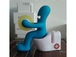 1 unidad Dispensador de cinta adhesiva para artículos de oficina, soporte para accesorios divertidos con rollos GOKOCO (azul)