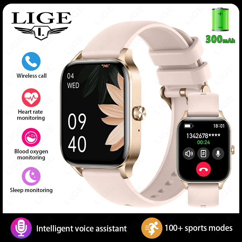 Reloj Inteligente (rosa), Pantalla Hd De 1,85 Pulgadas, Monitorización De La Salud, Llamadas Bluetooth.