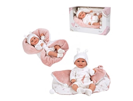 Muñeca Elegance 35 Cm Babyto Rosa Con Manta MUÁECAS ARIAS