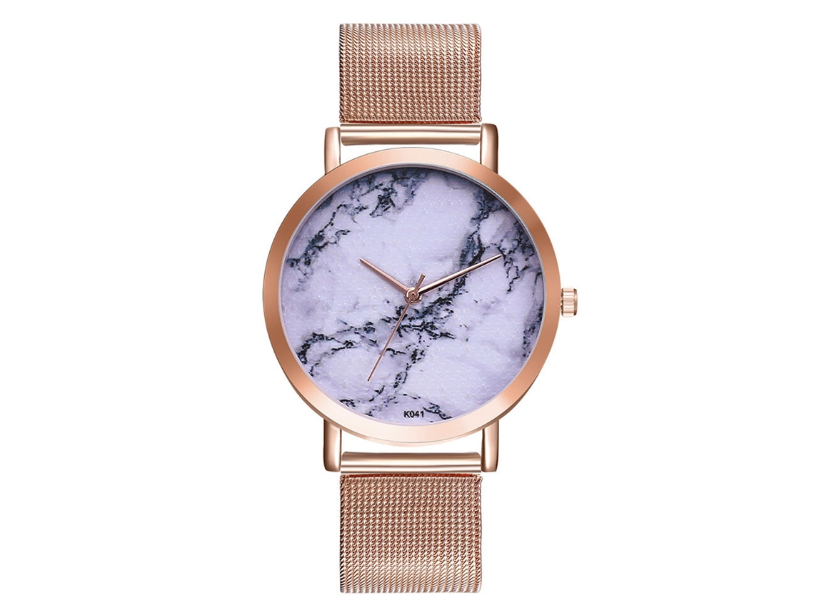 Reloj De Pareja Zhoulianfa Con Brazalete De Malla, Acero Aleado, Cuarzo Oro Rosa