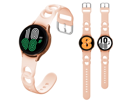 Correa de reloj inteligente para Samsung Galaxy Watch 5 Pro de 45 mm de silicona hueca de doble bucle (rosa)