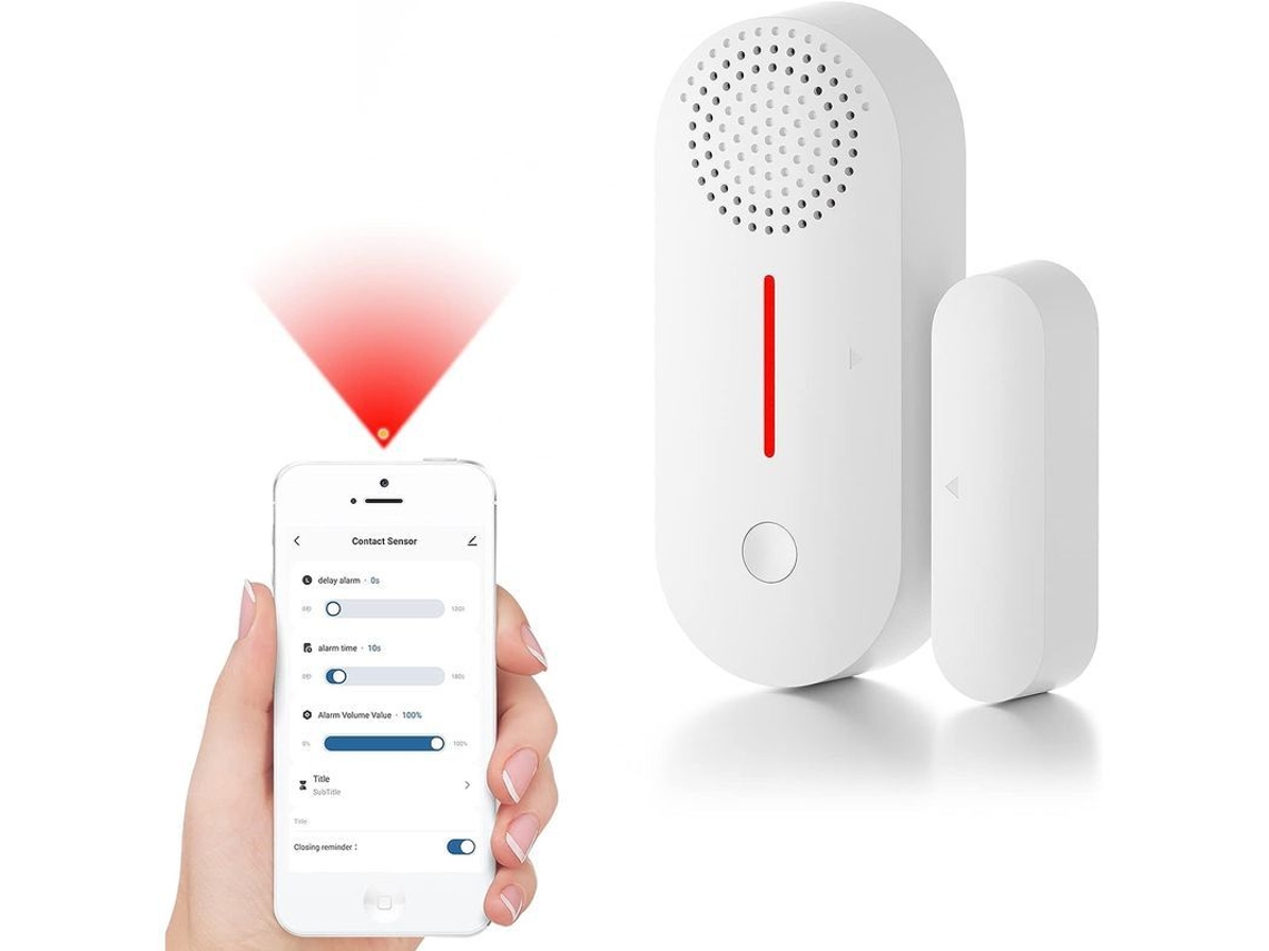 Sensor De Alarma Wifi Para Puertas Y Ventanas Con Control Remoto A Través De La Aplicación Tuya, Alarma Antirrobo Inteligente.