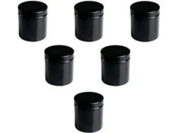 Juego De 6 Tarros De Plástico Pet Negro Para Crema Cosmética De 500 Ml Con Abertura Ancha De 92 X 92 X