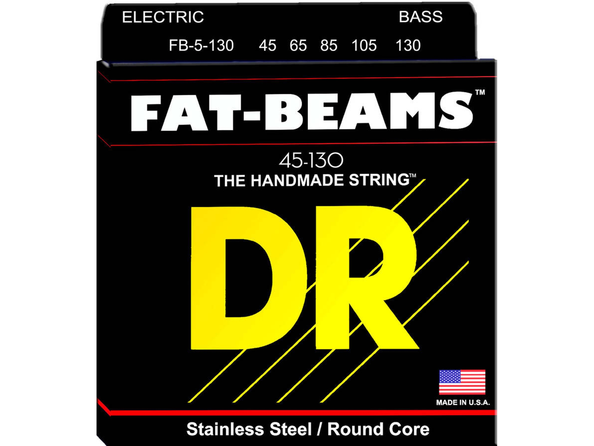 Juego de Cuerdas Bajo Eléctrico DR FB5-130 Fat-Beam (.045 - .065 - .085 - .0105 - .0130 - Acero Inoxidable)