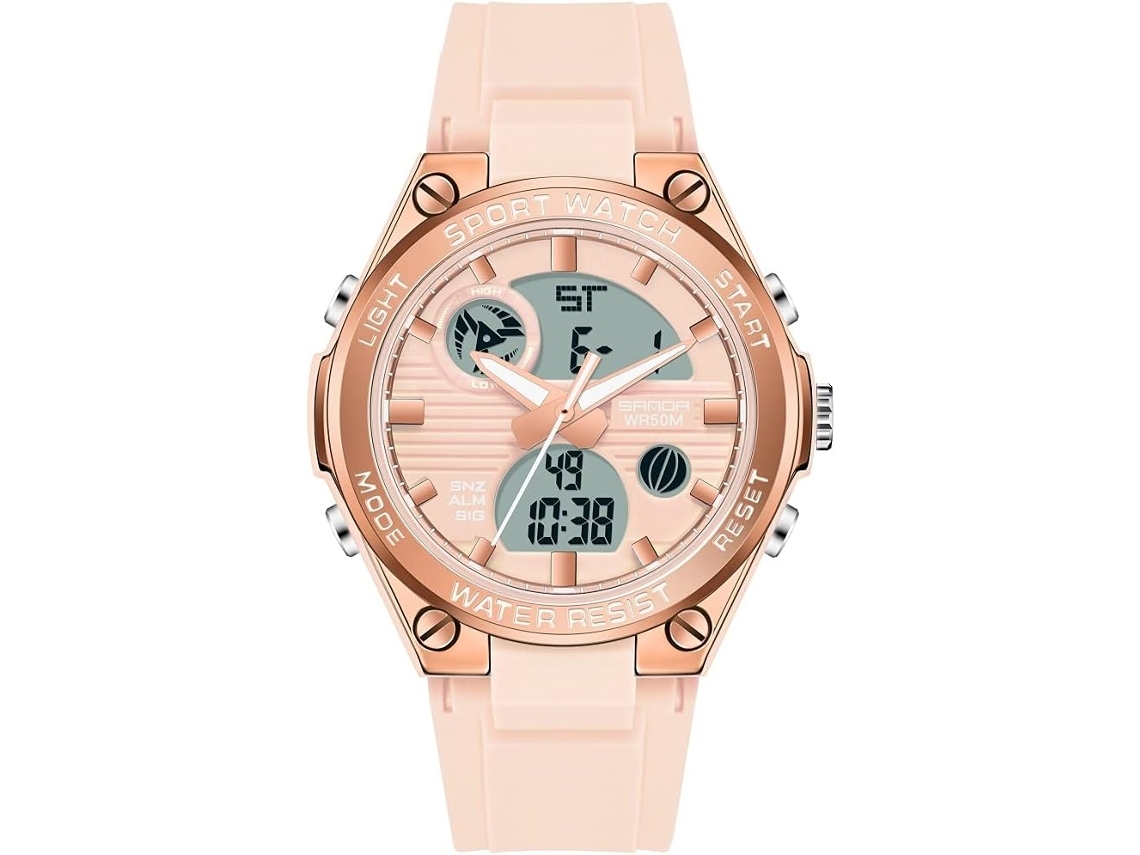 Reloj deportivo para mujer, resistente al agua, de cuarzo, pulsera de moda, movimiento analógico-digital, reloj de pulsera para niñas
