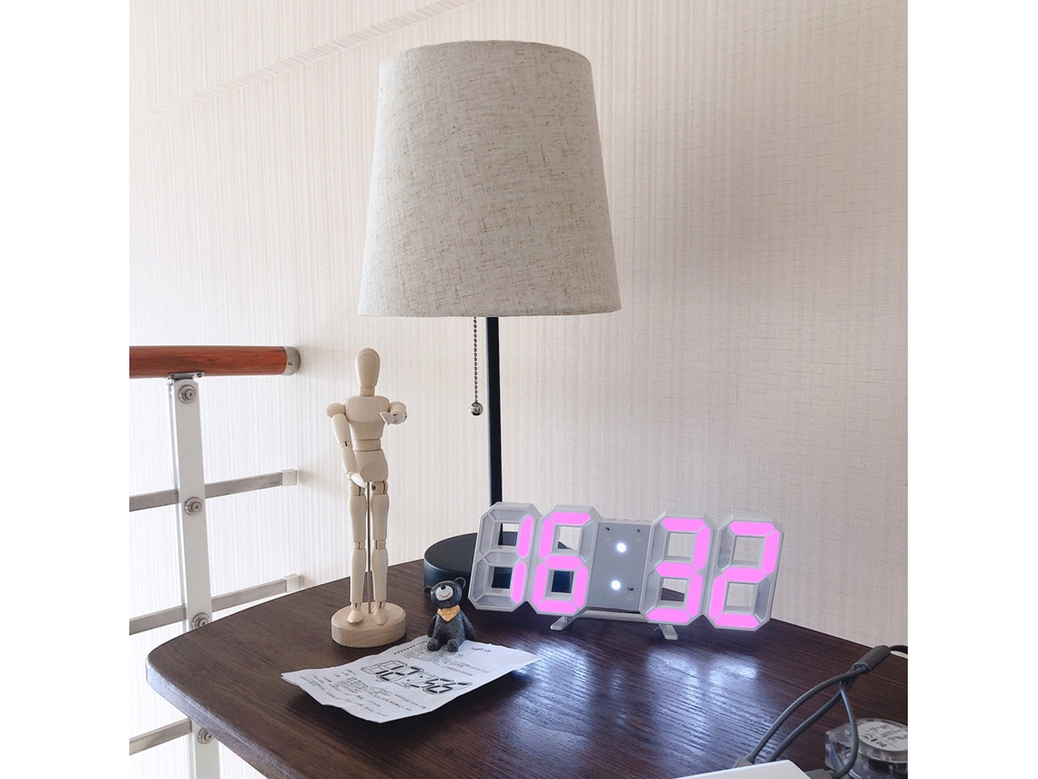 Reloj Mural Led 3d Con Display De Fecha Y Temperatura, Alarma Digital Para Hogar Y Oficina