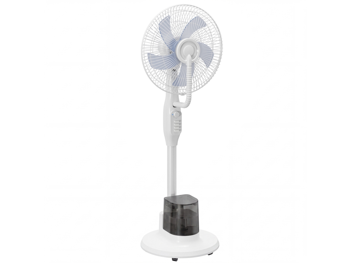 Ventilador Nebulizador, 90w, Pedestal 128cm, Oscilación 70°, 3 Velocidades, Depósito 3,5l, Blanco