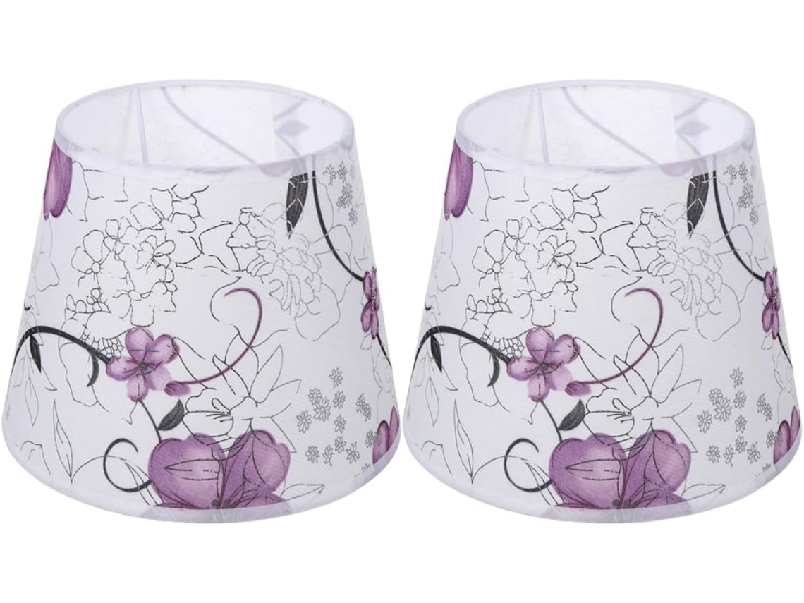 Pantallas De Tela Con Estampado Floral, Juego De 2, Para Lámparas De Mesa Y Techo, Espacio De Oficina.