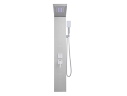 Sistema de ducha Succebuy con columna de acero inoxidable y LED plateado