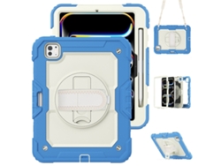 Capa Para Ipad Pro 11 2025/2024 11 Polegadas À Prova De Choque,com Suporte E Alça De Ombrocreme + Azul Marinho
