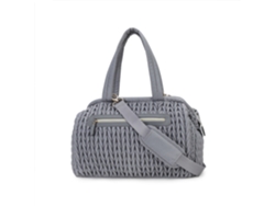 Bolsa de pañales de punto bordada, bolso de mano/bandolera, gran capacidad, impermeable, bolsa térmica para biberones, azul Yunzii