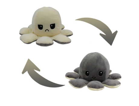 Juguete de Peluche de Felpa Suave Pulpo Para Niños, Compañero Animal, Muñeco Abatible de Doble Cara Norte
