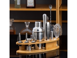Coctelera profesional de acero inoxidable con soporte de bambú, regalo ideal para los amantes de la coctelería DIGITALLAB (350 ml)
