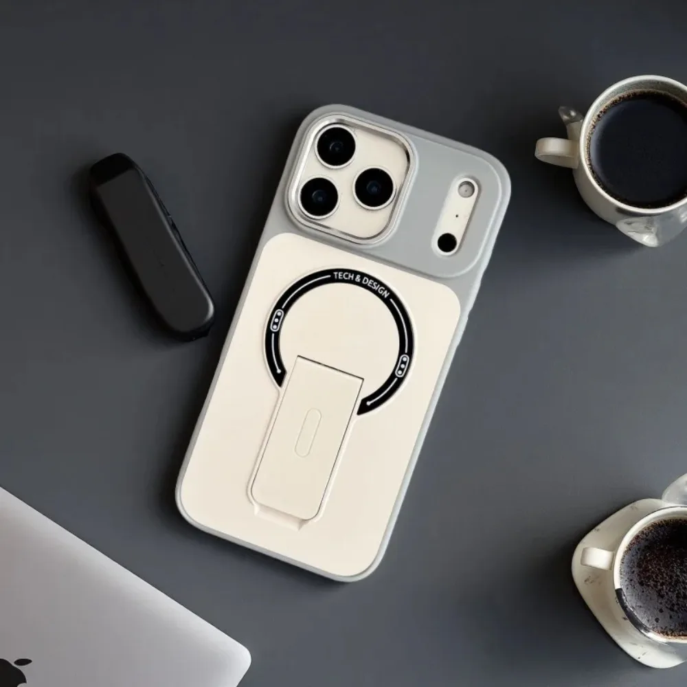 (gris, Iphone Air) Funda Protectora Blindada De Alta Resistencia Con Soporte Plegable Y Compatible Con La Carga Inalámbrica Magsafe.