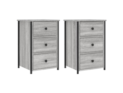 Maison Exclusive - Mesitas Noche 2 Uds Madera Ingeniería Gris Sonoma 40x36x60 Cm