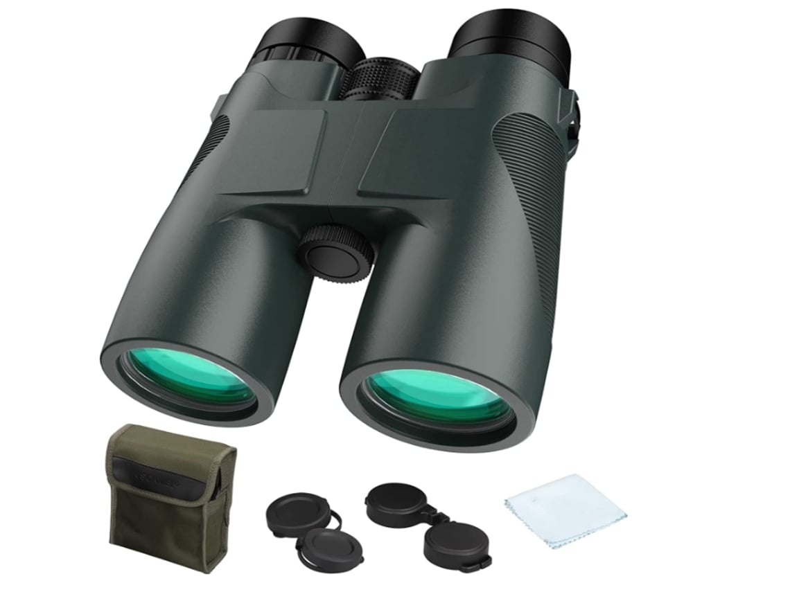 Binoculares de observación de aves 10x42 compactos para adultos, telescopio de caza profesional militar HD, tamaño de bolsillo para viajes.