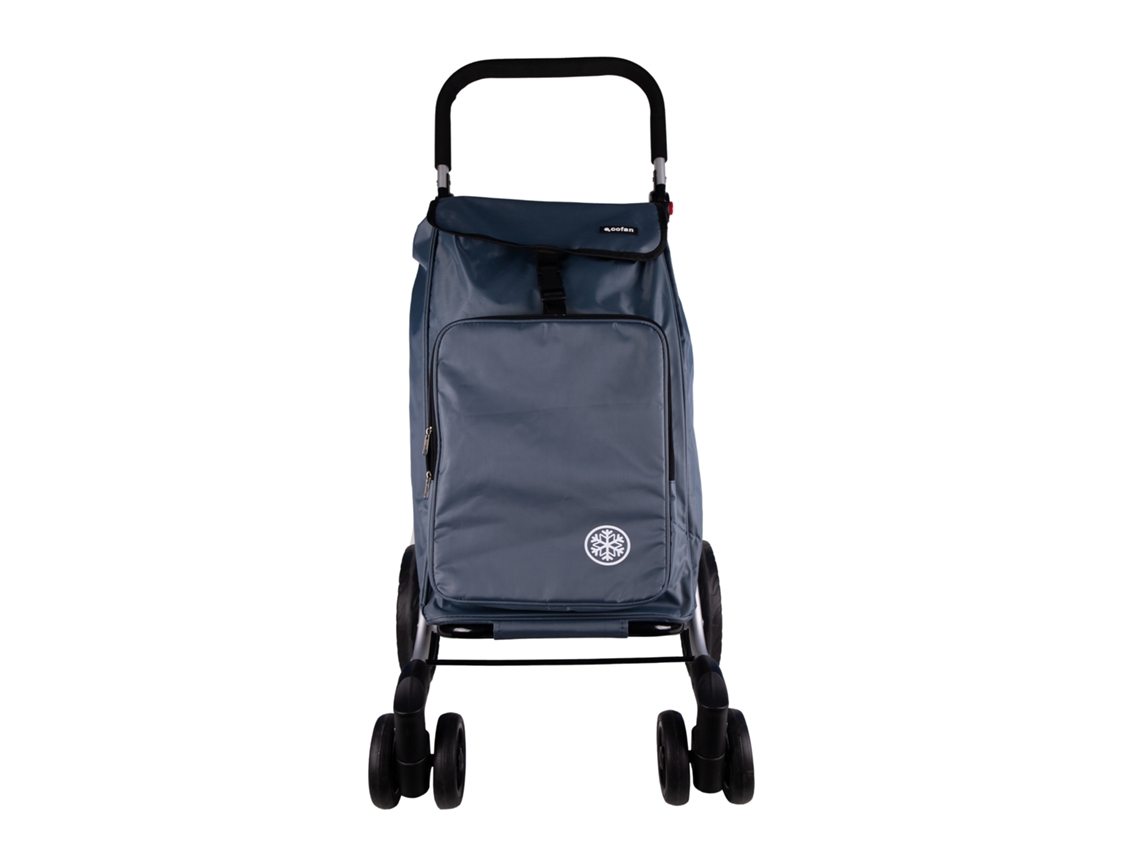 Carro de Compras Plegable con 6 Ruedas Material Aluminio 53 Litros Bolsa Congelador Bolsa Color Gris Cofan