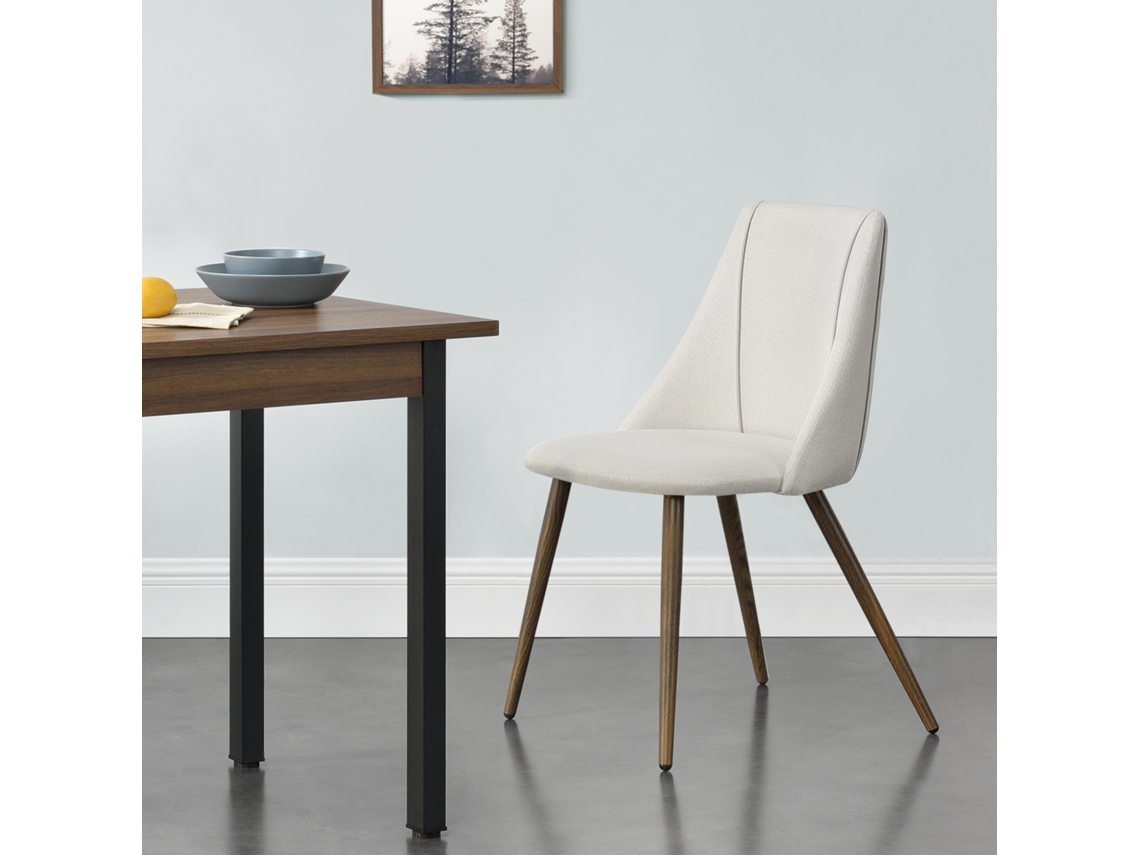 Conjunto de Cadeiras de Jantar [EN.CASA] Bege (Metal. 100 % poliéster - 83 x 50 x 53 cm)