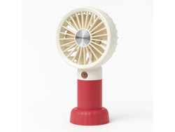 Ventoinha Portátil Com Base | Compacta, 3 Velocidades, Recarregável, Pega E Cabo Incluídos Skyhe Dm-56 Vermelho