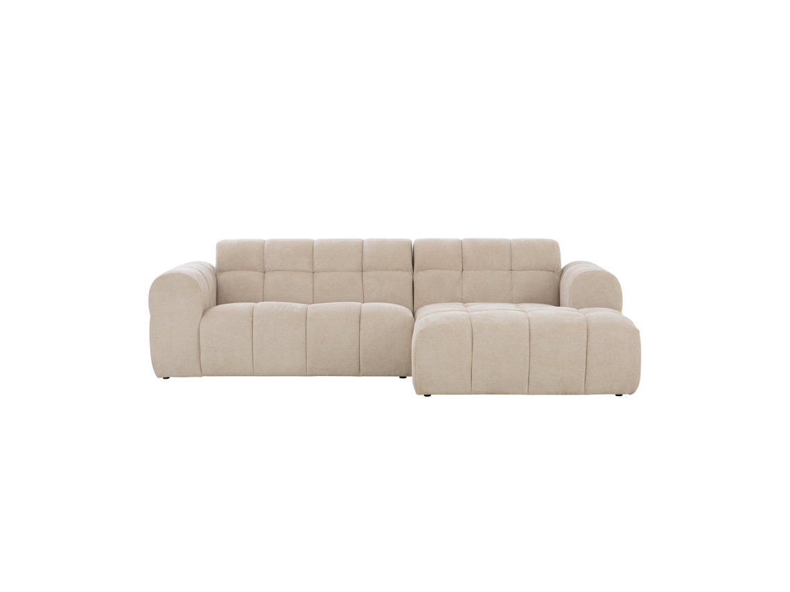 Sofá esquinero de 3 plazas Salford Cloud en terciopelo beige Concept U