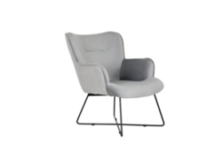 Poltrona de poliéster, metal, veludo, cinza, 67x81x86cm (ALEXANDRA HOUSE LIVING)
