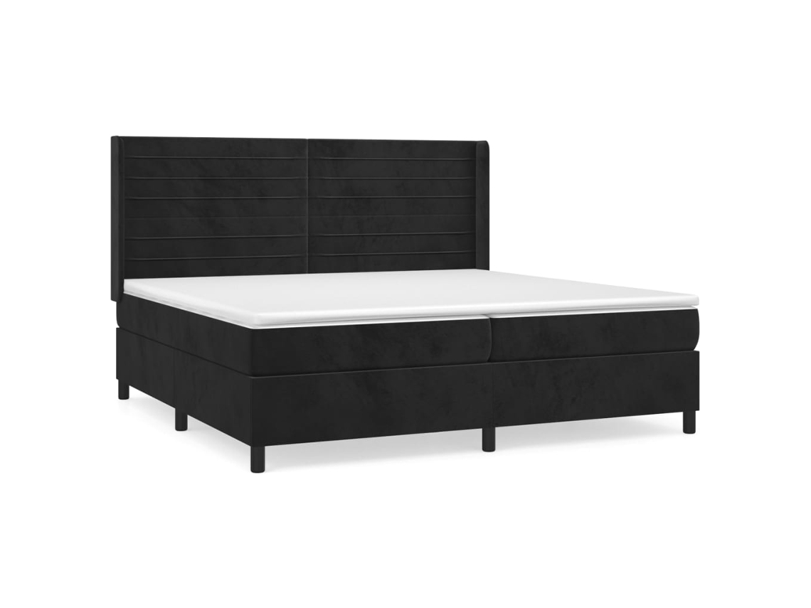 Maison Exclusive - Cama Box Spring Con Colchón Terciopelo Negro 200x200 Cm