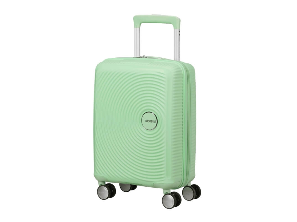 Maleta de viaje pequeña de 47 cm, 4 ranuras, caja de sonido mini verde pastel