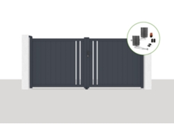 Portón eléctrico batiente 3,5m H.160cm giona + bunker b500 motorización