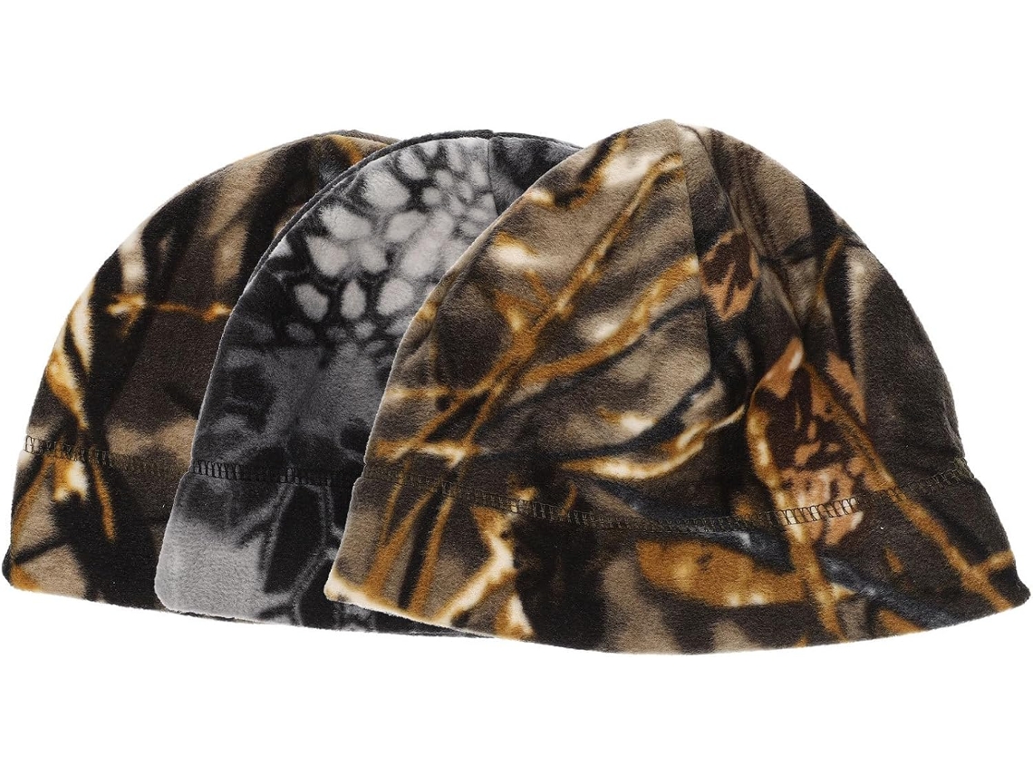 Conjunto de gorros de lana gruesa con estampado de camuflaje, resistentes al viento, para actividades al aire libre.