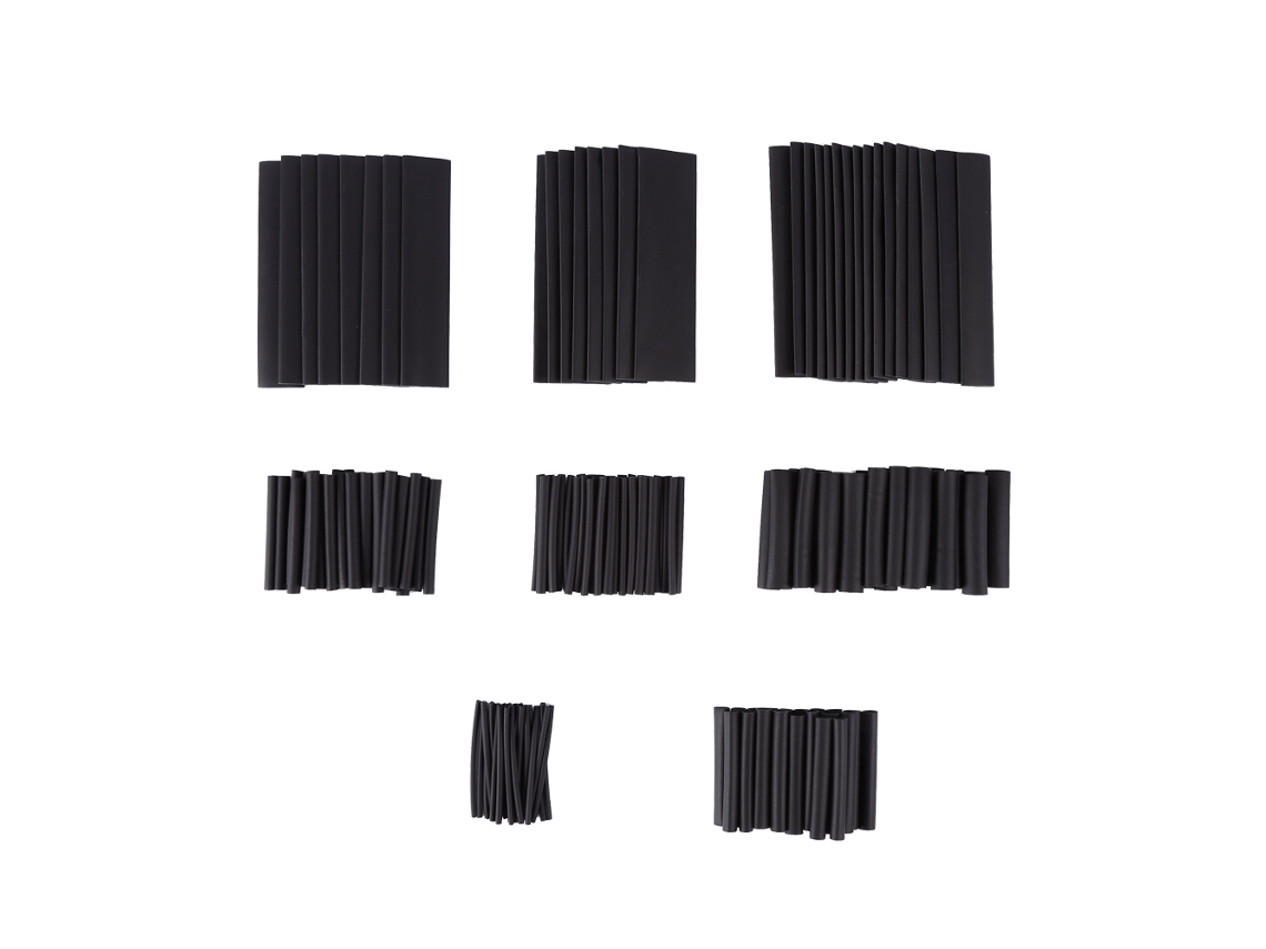 2026velora-150 Piezas de Tubo Termorretráctil 2:1, Negro, 8 Tamaños para Cables y Alambres
