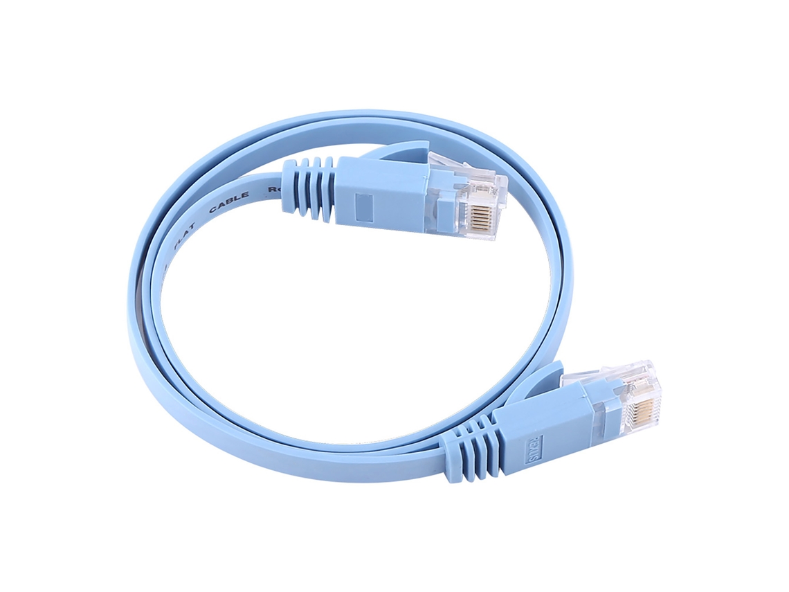 Cable De Parche Utp Plano De Ethernet Rj45 Cat6 Para Router Lan 1000m Azul 0.5m