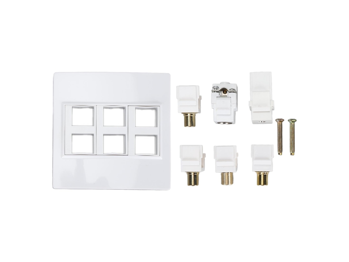 Panel Multimedia Av Con 3 Entradas Rca De 3,5 Mm Para Tv De 9,5" Y Conexión Tipo F Para Cine En Casa.