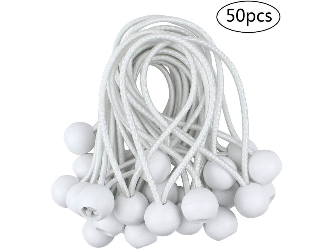 Cuerdas elásticas de bola para carpas, amarres resistentes para toldos, cuerda elástica de látex 100%, material más grueso, resistente a la intemperie.