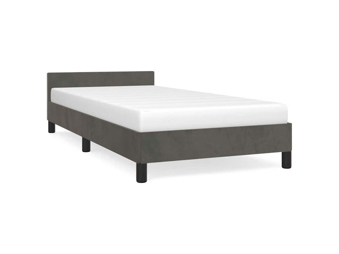 Maison Exclusive - Estructura De Cama Sin Colchón Terciopelo Gris Oscuro 100x200cm