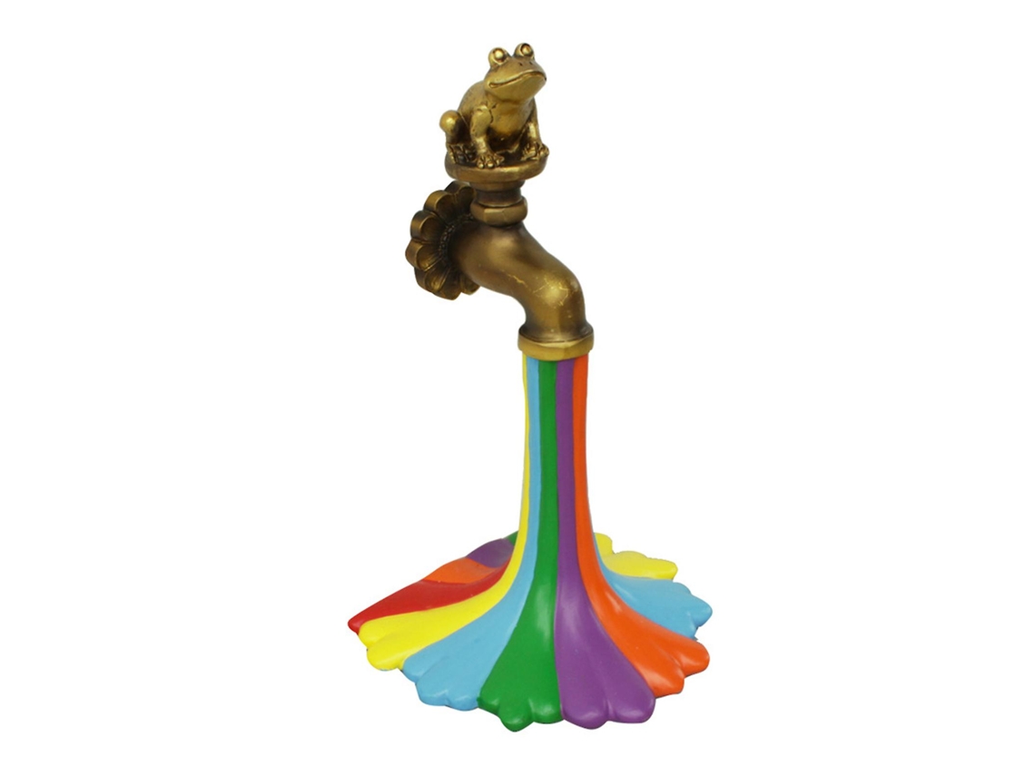 Grifo con decoración de gotas de agua en forma de arcoíris, multifuncional, elegante y hecho a mano, ideal como regalo de cumpleaños.