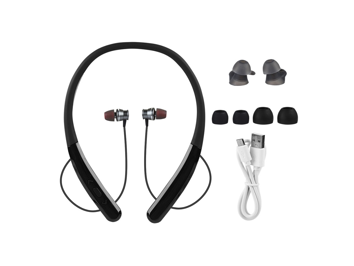 Auriculares Bluetooth (control Cableado, Estilo Detrás Del Cuello) Nuevos Auriculares Bluetooth Deportivos Jr-g6 Con Control Cableado Detrás Del Cuello (negro)