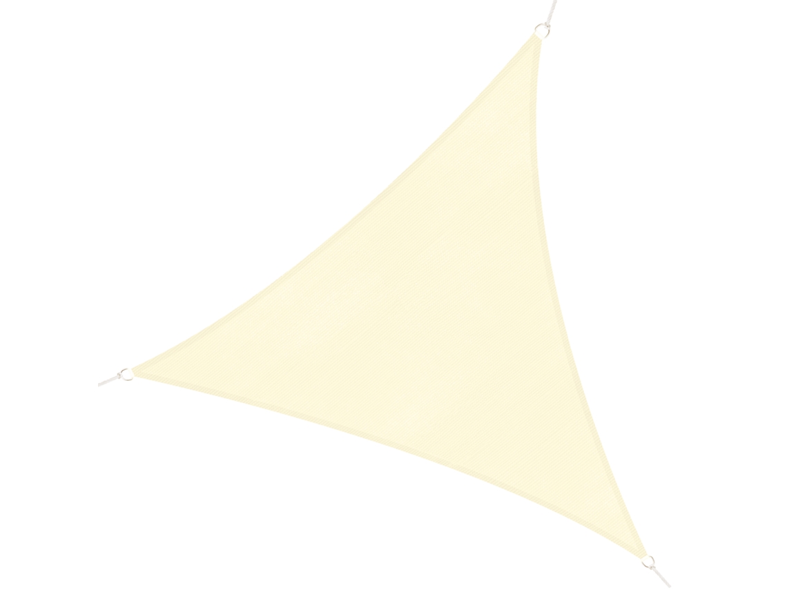 Vela de sombra triangular de 4x4x4 m, HDPE, resistente a los rayos UV, para jardín y patio, color beige.
