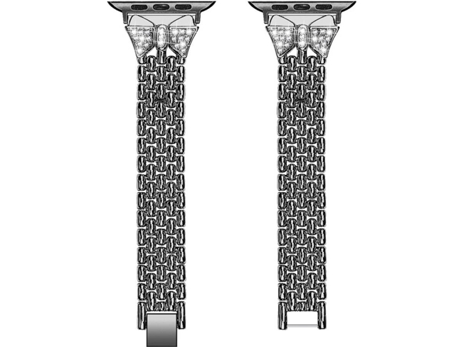 Correa Apple Watch 42, 44 mm WJS Metal Negro