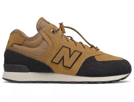 Zapatillas Deportivas NEW BALANCE 574 Para Niños (Negro, Miel - Material Sintético -37)