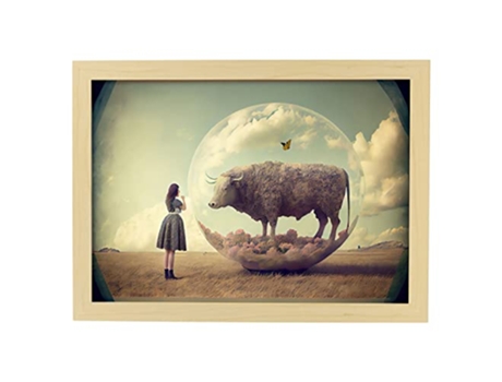NACNIC Poster Búfalo En Estilo Surrealismo Cinematográfico Ilustraciones Y Grabados De Historieta Abstracta Y Artística A3 Marcos Madera