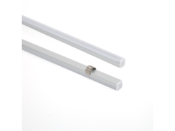 Perfil de aluminio de superficie de 2 m para tira de LED de hasta 6 mm, aluminio de 2 m, blanco translúcido