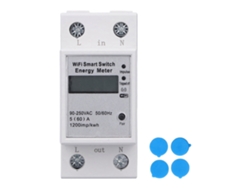 Veloriskku-Tuya Smart WiFi LCD Home Energy Meter Single Phase 2p Din Rail AC90-250V ZMAI-90