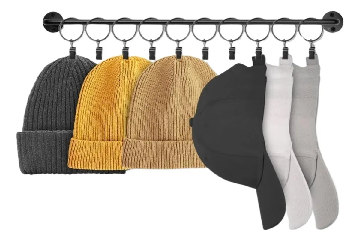 Organizador de sombreros de pared con 2 soportes y 20 vayotoy