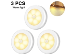 Luz Noturna Led com Sensor de Corpo Humano para Armário de Cozinha Alimentada Por Bateria Adequada para Escadas de Armário Luz Quente 