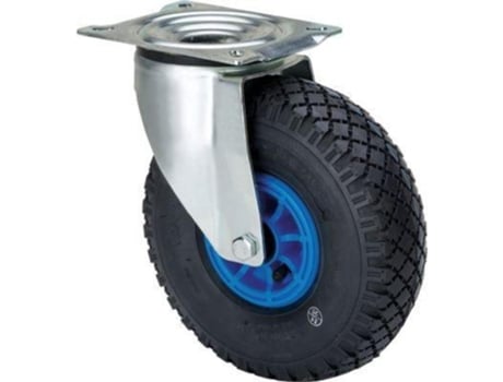 Rueda giratora placa 10wl260-ripr poliamix azul-neumatica eje rodillos ALEX