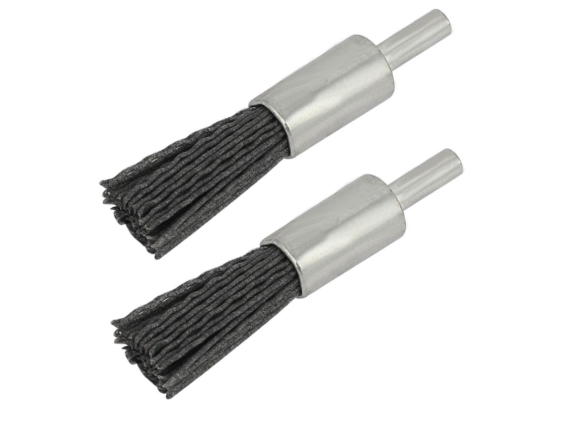 Cepillo abrasivo de nailon con vástago de 3 mm y diámetro de 16 mm para pulir y lijar, 2 piezas, CHABERLU (1/8")
