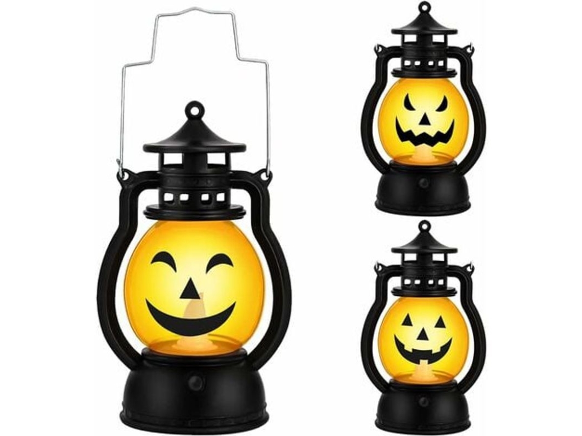 Luces De Halloween, Lámpara Led Portátil Con Forma De Calabaza De Halloween, Incluye 3 Pilas, Para El Hogar, Bar O Escuela.
