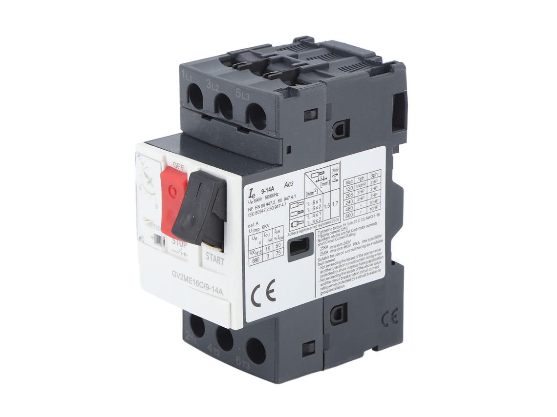 Disyuntor de motor con protección contra sobrecarga y cortocircuito GV2 ME16C 9-14 A, carril de 35 mm, CA 690 V