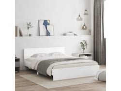 Estructura De Cama Sin Colchón Blanco 140x190 Cm