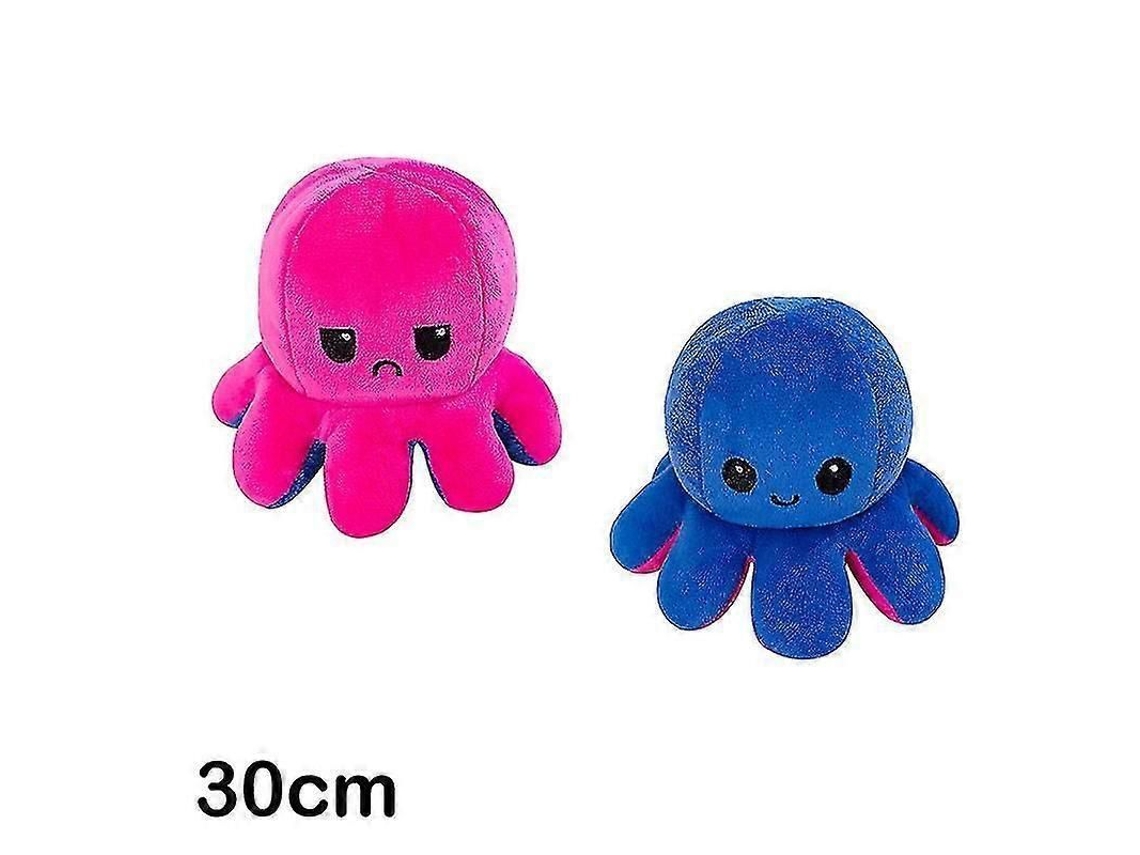 Peluche Reversible De Pulpo De 30/40 Cm Con Doble Estampado Y Diferentes Expresiones.